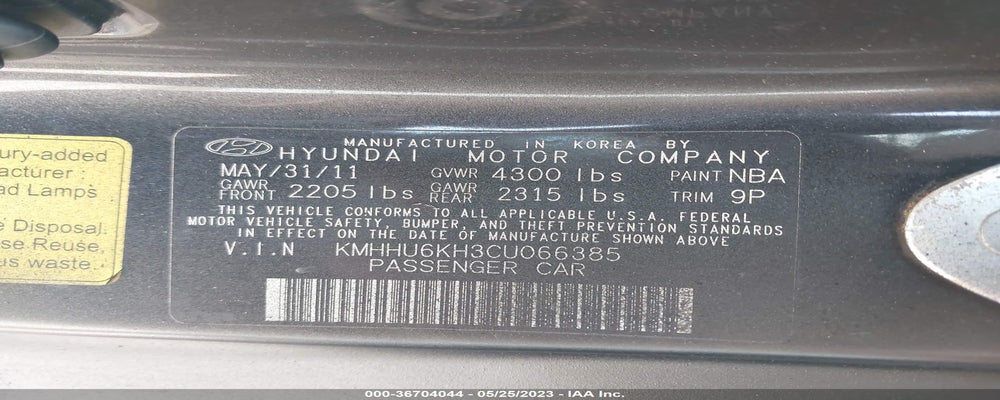 KMHHU6KH3CU066385 2012 HYUNDAI GENESIS COUPE photo no. 9