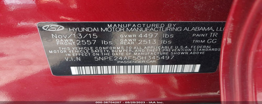 5NPE24AF5GH345497 2016 HYUNDAI SONATA photo no. 9