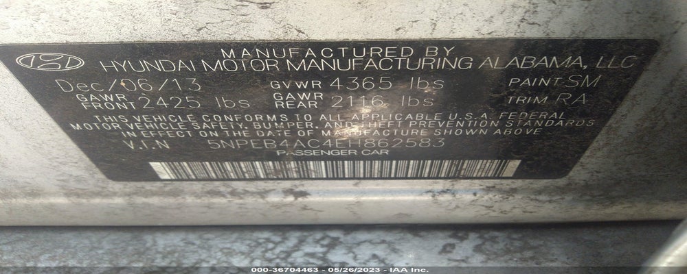 5NPEB4AC4EH862583 2014 HYUNDAI SONATA photo no. 9