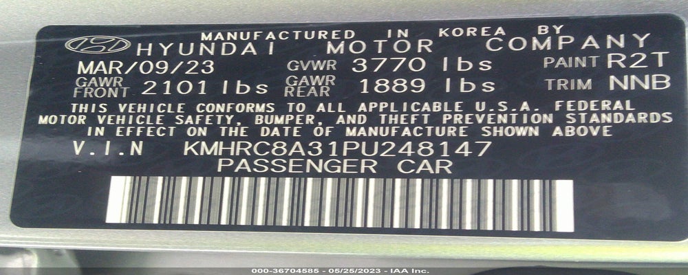 KMHRC8A31PU248147 2023 HYUNDAI VENUE photo no. 9