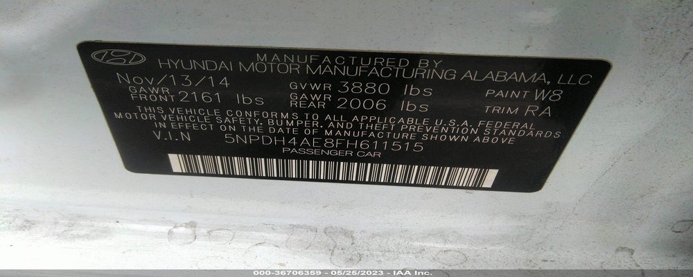 5NPDH4AE8FH611515 2015 HYUNDAI ELANTRA photo no. 9
