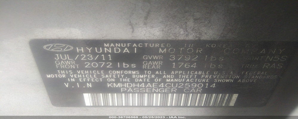 KMHDH4AE4CU259014 2012 HYUNDAI ELANTRA photo no. 9