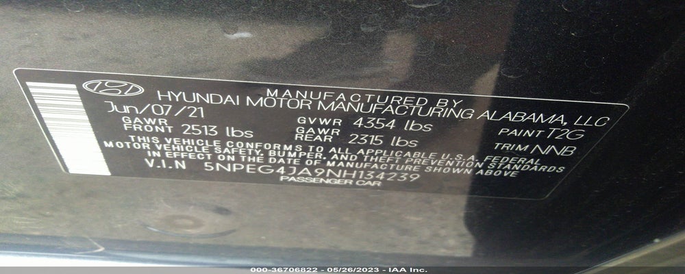 5NPEG4JA9NH134239 2022 HYUNDAI SONATA photo no. 9