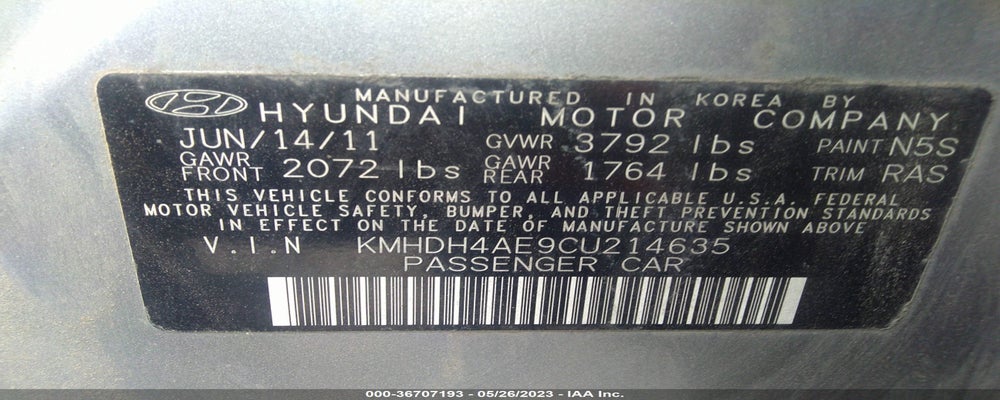 KMHDH4AE9CU214635 2012 HYUNDAI ELANTRA photo no. 9