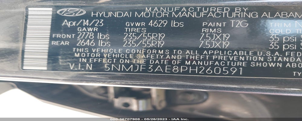 5NMJF3AE8PH260591 2023 HYUNDAI TUCSON photo no. 9