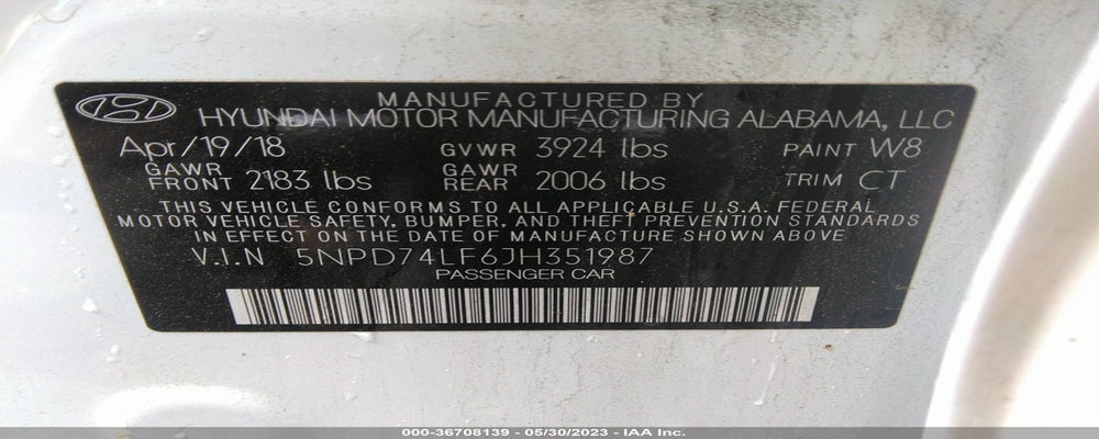 5NPD74LF6JH351987 2018 HYUNDAI ELANTRA photo no. 9