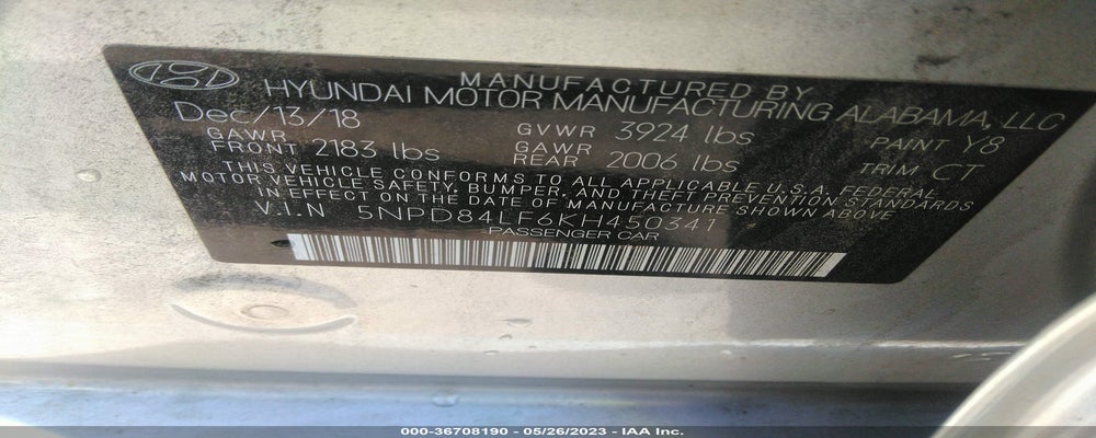 5NPD84LF6KH450341 2019 HYUNDAI ELANTRA photo no. 9