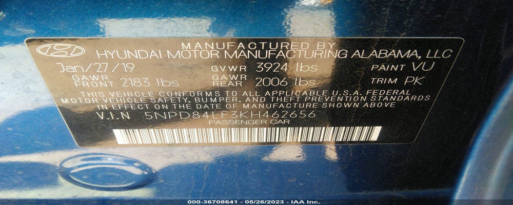 5NPD84LF3KH462656 2019 HYUNDAI ELANTRA photo no. 9