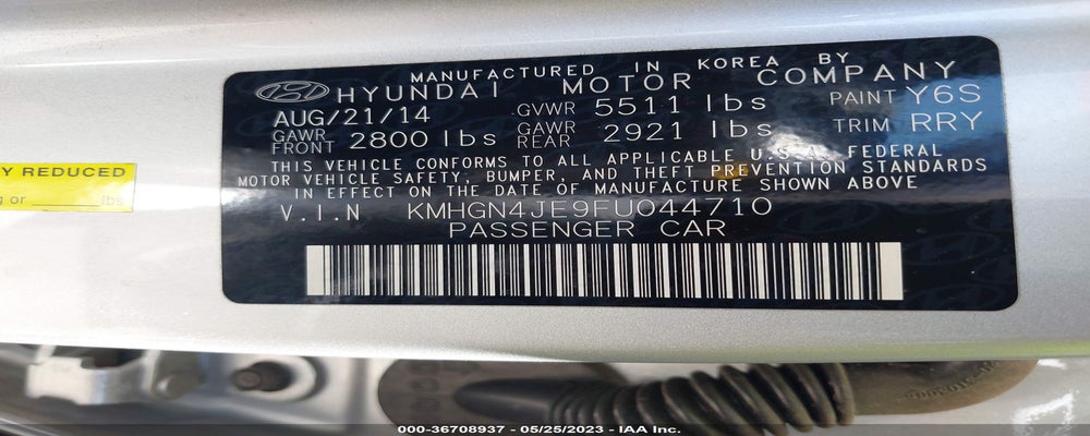 KMHGN4JE9FU044710 2015 HYUNDAI GENESIS photo no. 9