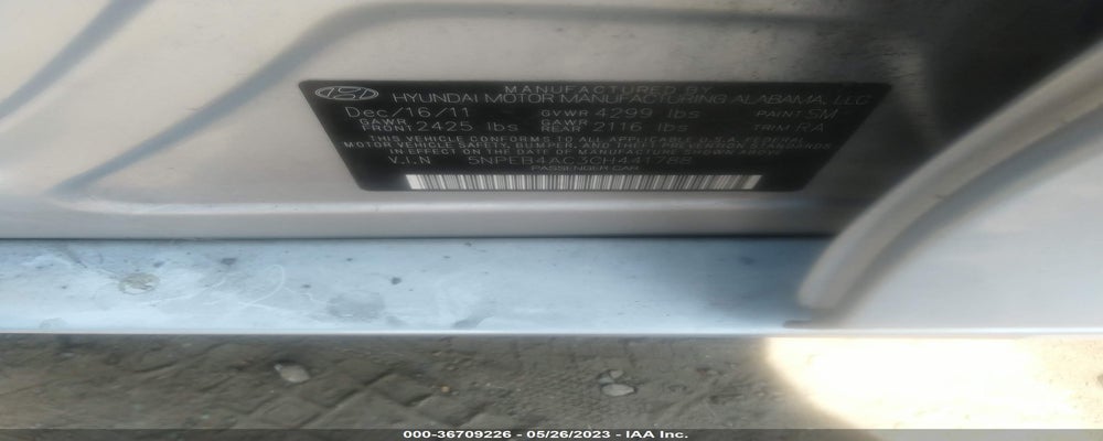 5NPEB4AC3CH441788 2012 HYUNDAI SONATA photo no. 9