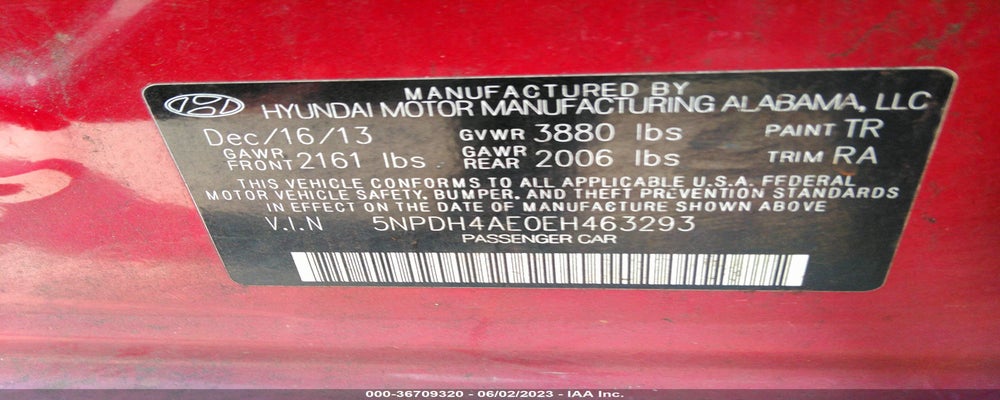 5NPDH4AE0EH463293 2014 HYUNDAI ELANTRA photo no. 9