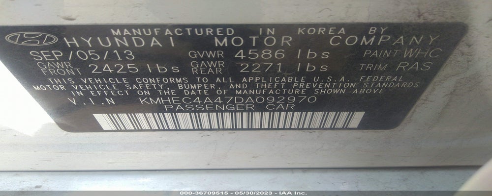 KMHEC4A47DA092970 2013 HYUNDAI SONATA HYBRID photo no. 9