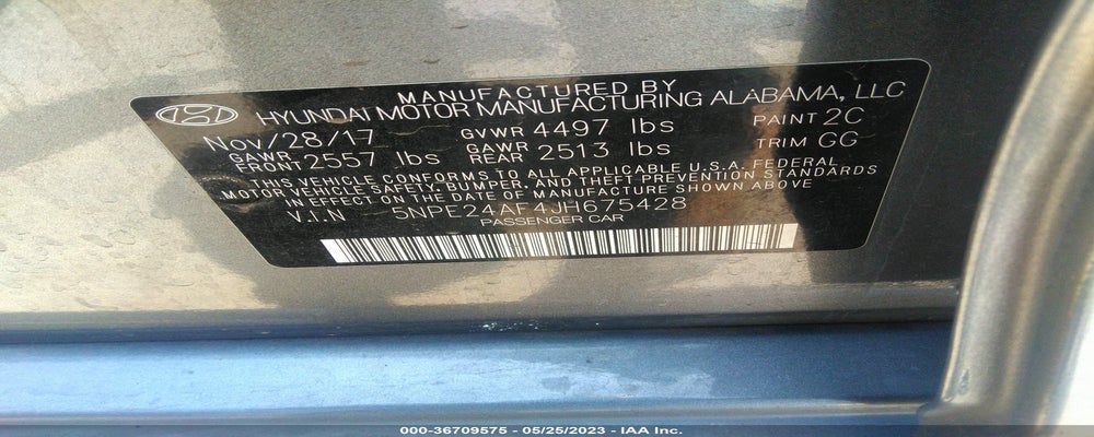 5NPE24AF4JH675428 2018 HYUNDAI SONATA photo no. 9