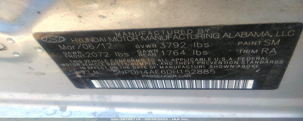 5NPDH4AE6DH152885 2013 HYUNDAI ELANTRA photo no. 9