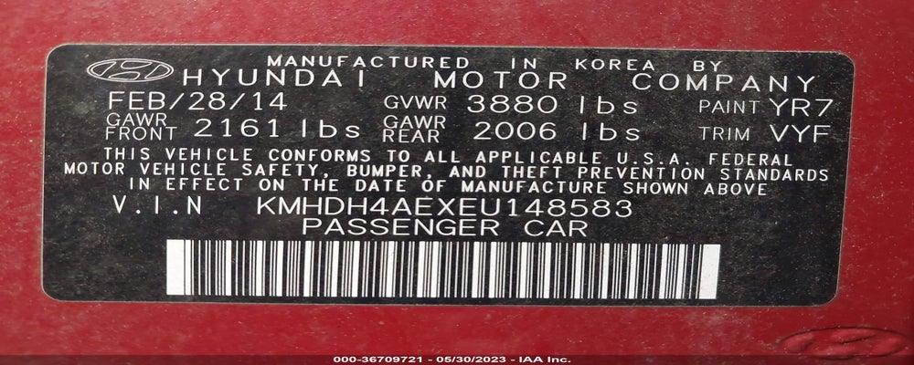 KMHDH4AEXEU148583 2014 HYUNDAI ELANTRA photo no. 9