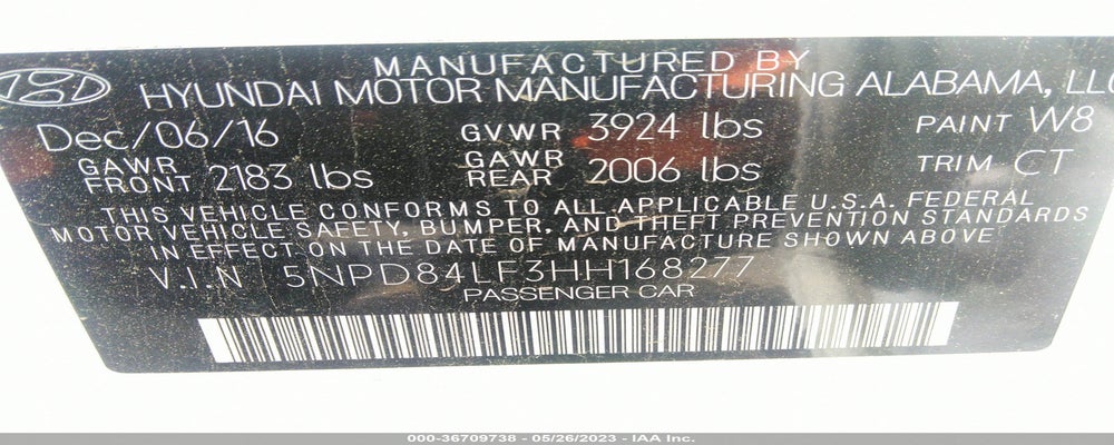 5NPD84LF3HH168277 2017 HYUNDAI ELANTRA photo no. 9