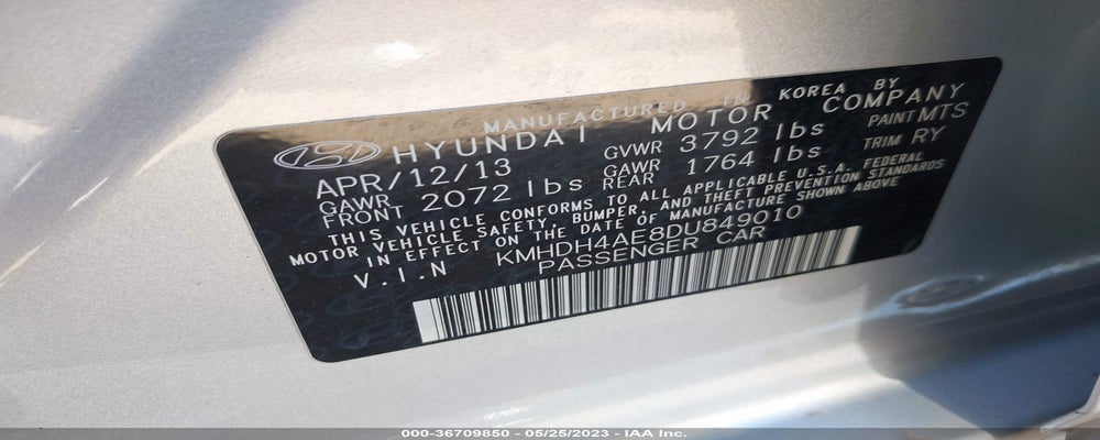 KMHDH4AE8DU849010 2013 HYUNDAI ELANTRA photo no. 9
