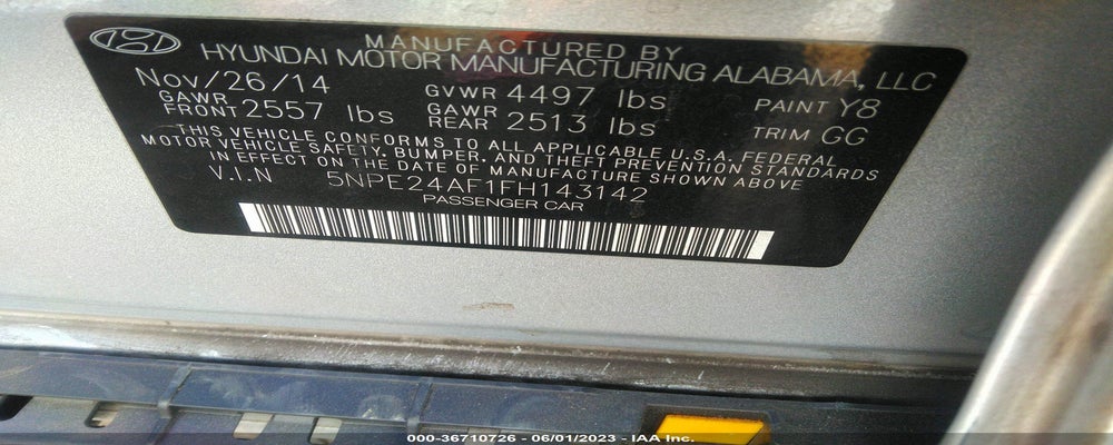 5NPE24AF1FH143142 2015 HYUNDAI SONATA photo no. 9