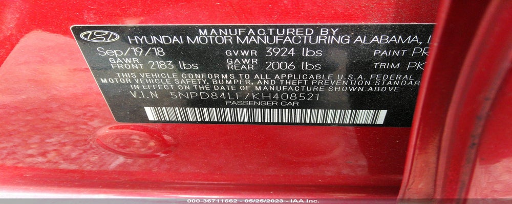 5NPD84LF7KH408521 2019 HYUNDAI ELANTRA photo no. 9