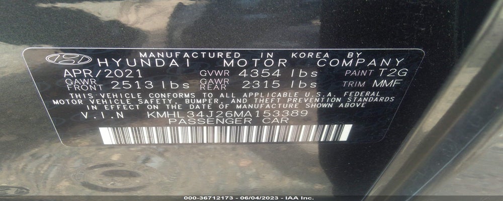 KMHL34J26MA153389 2021 HYUNDAI SONATA photo no. 9