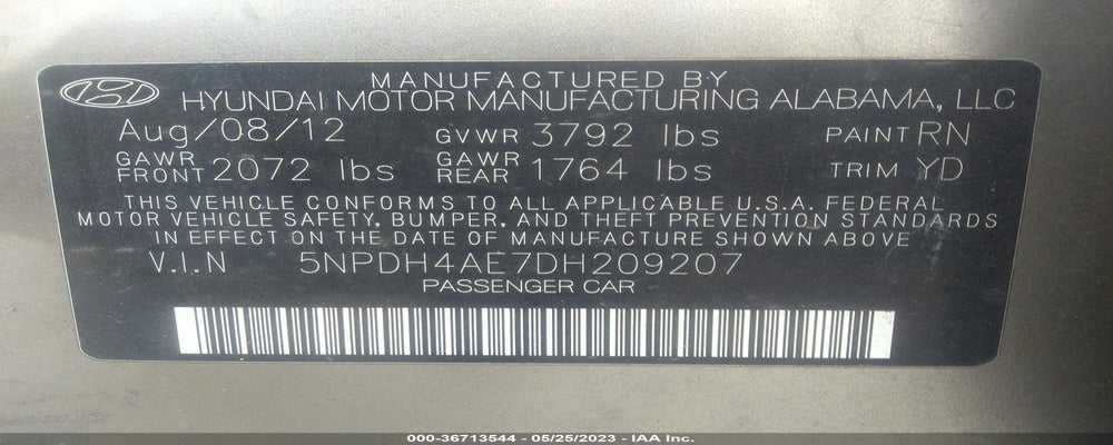 5NPDH4AE7DH209207 2013 HYUNDAI ELANTRA photo no. 9