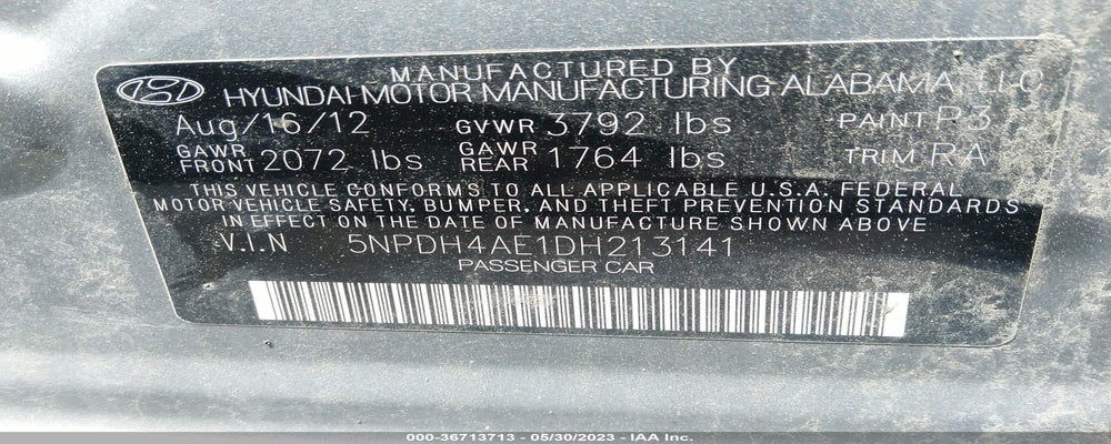 5NPDH4AE1DH213141 2013 HYUNDAI ELANTRA photo no. 9