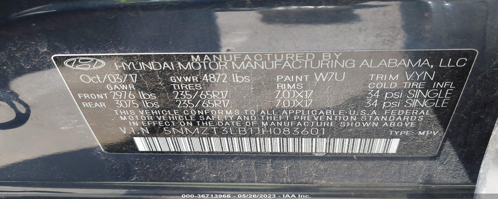 5NMZT3LB1JH083601 2018 HYUNDAI SANTA FE SPORT photo no. 9