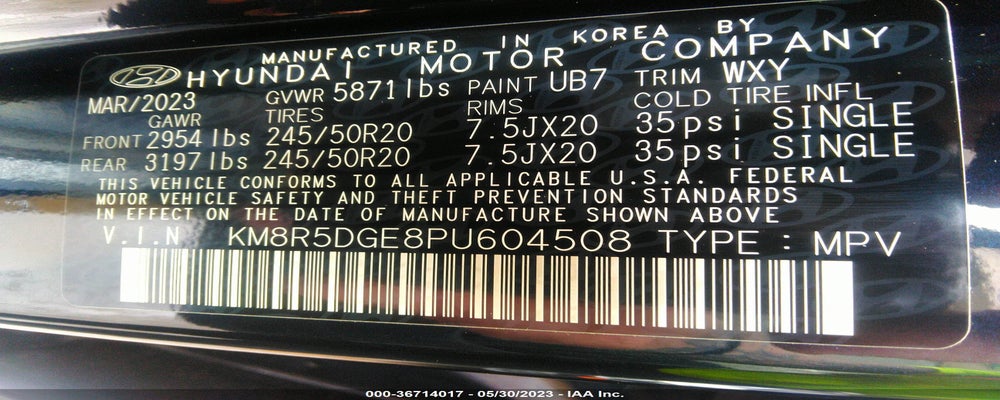 KM8R5DGE8PU604508 2023 HYUNDAI PALISADE photo no. 9