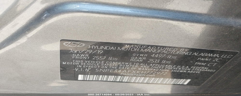 5NPE34AFXKH772972 2019 HYUNDAI SONATA photo no. 9