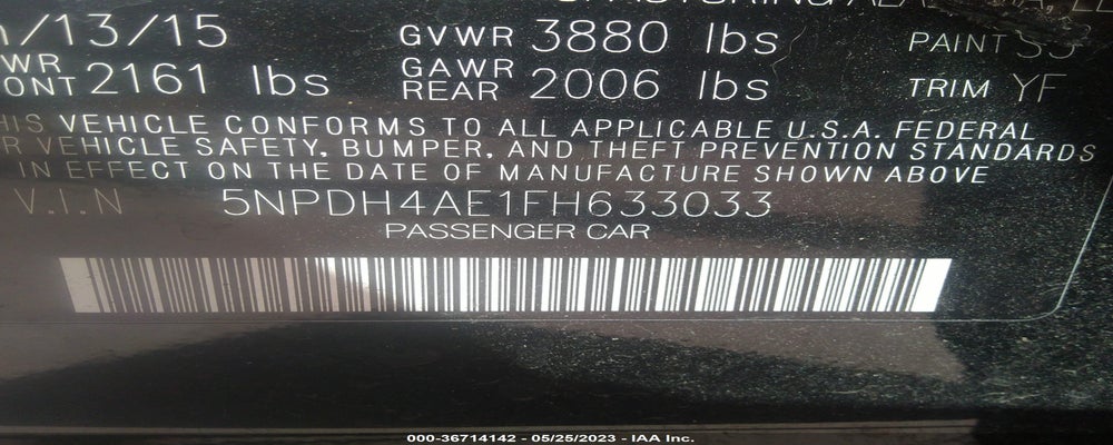 5NPDH4AE1FH633033 2015 HYUNDAI ELANTRA photo no. 9