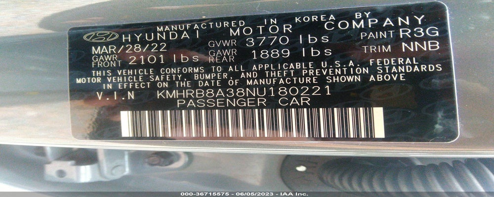 KMHRB8A38NU180221 2022 HYUNDAI VENUE photo no. 9