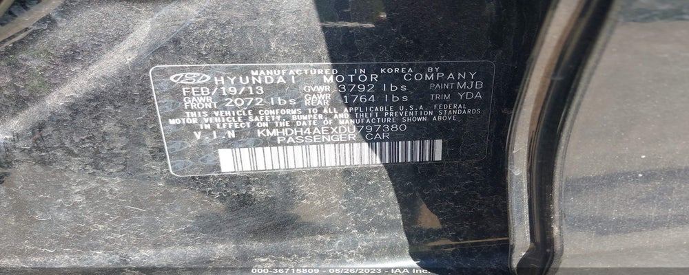 KMHDH4AEXDU797380 2013 HYUNDAI ELANTRA photo no. 9