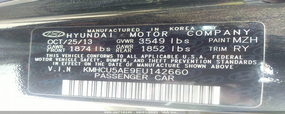KMHCU5AE9EU142660 2014 HYUNDAI ACCENT photo no. 9