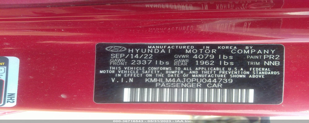 KMHLM4AJ0PU044739 2023 HYUNDAI ELANTRA HYBRID photo no. 9
