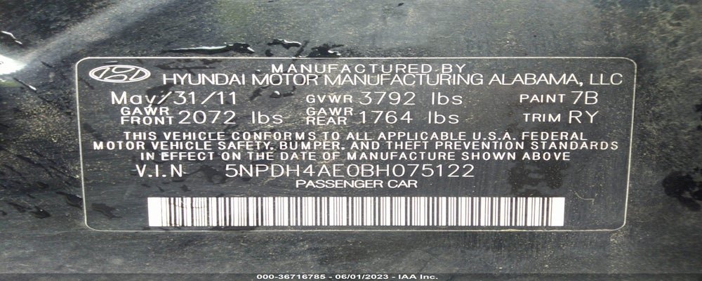 5NPDH4AE0BH075122 2011 HYUNDAI ELANTRA photo no. 9