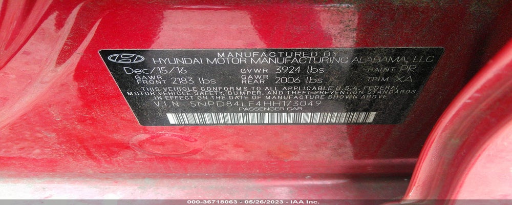 5NPD84LF4HH173049 2017 HYUNDAI ELANTRA photo no. 9