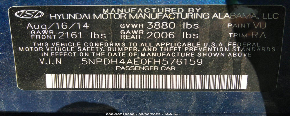 5NPDH4AE0FH576159 2015 HYUNDAI ELANTRA photo no. 9