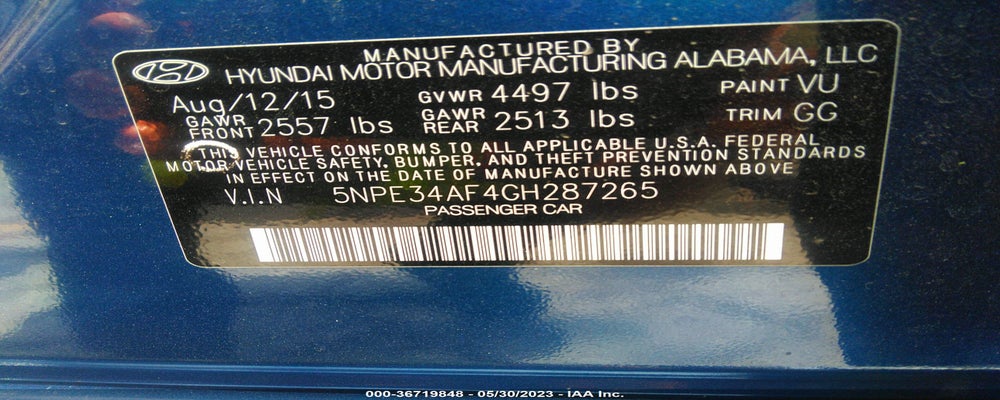 5NPE34AF4GH287265 2016 HYUNDAI SONATA photo no. 9