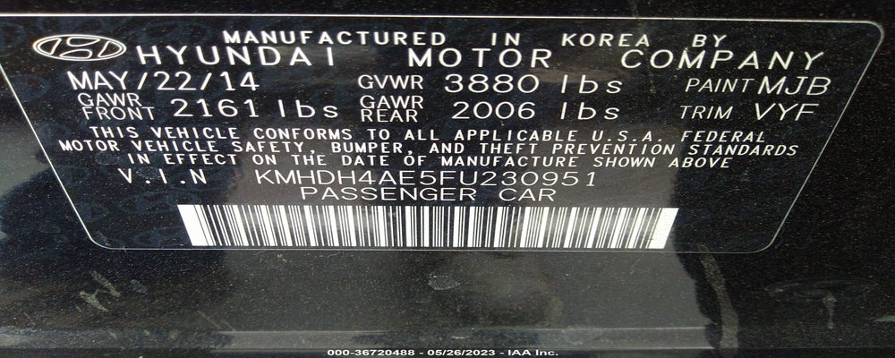 KMHDH4AE5FU230951 2015 HYUNDAI ELANTRA photo no. 9