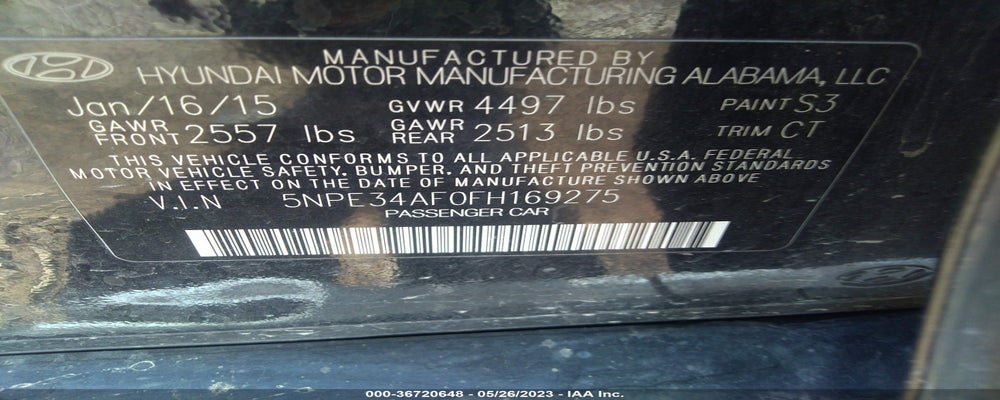 5NPE34AF0FH169275 2015 HYUNDAI SONATA photo no. 9