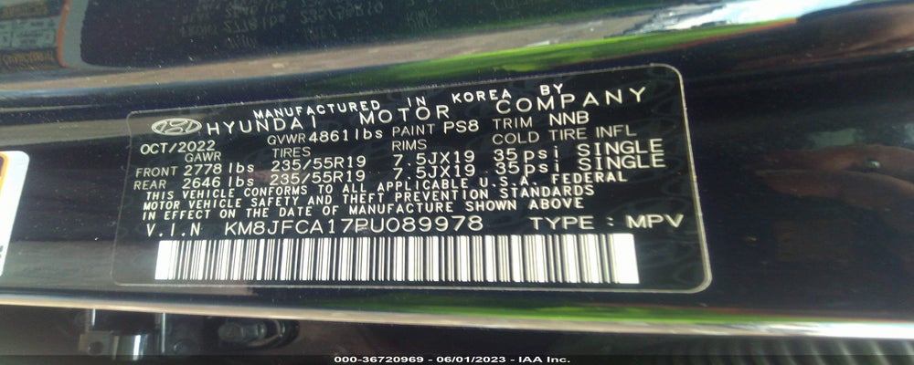 KM8JFCA17PU089978 2023 HYUNDAI TUCSON HYBRID photo no. 9