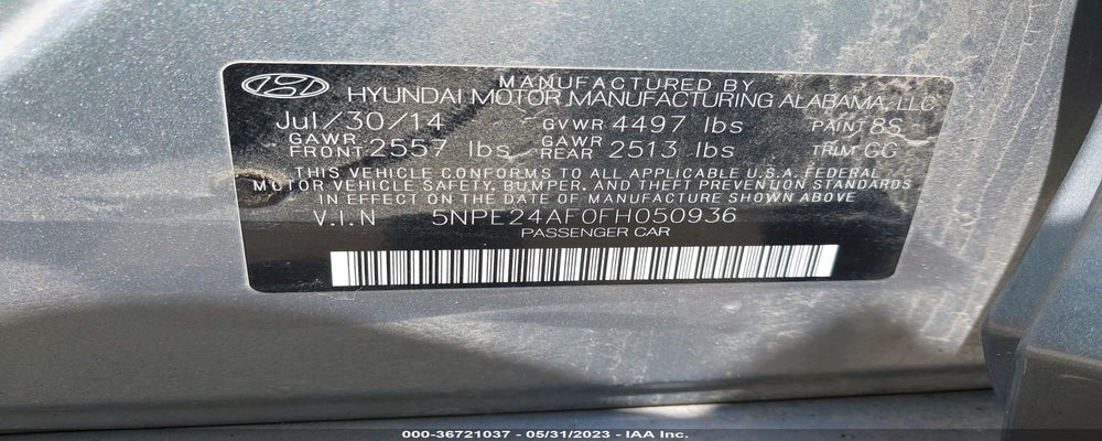 5NPE24AF0FH050936 2015 HYUNDAI SONATA photo no. 9