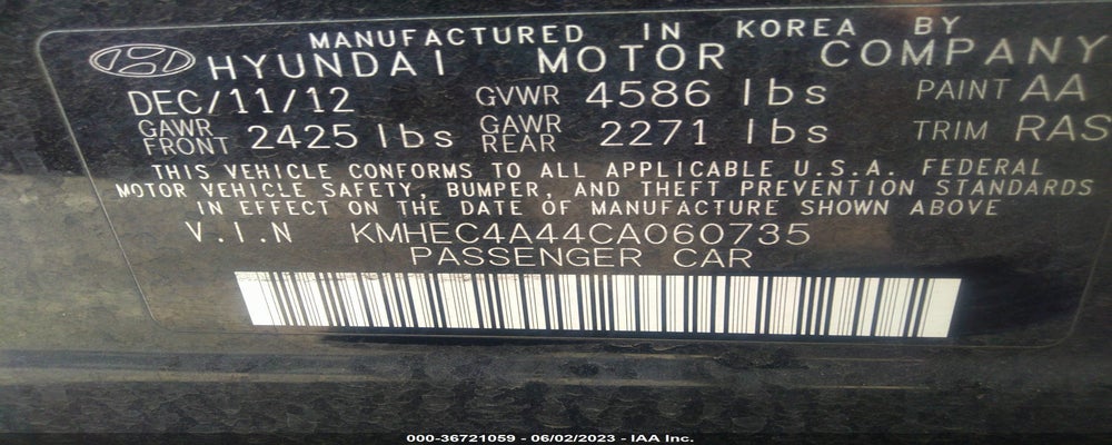 KMHEC4A44CA060735 2012 HYUNDAI SONATA photo no. 9