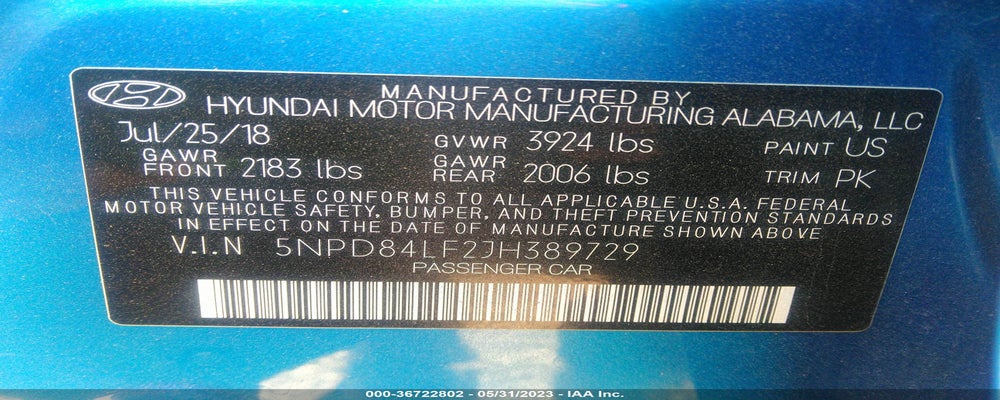 5NPD84LF2JH389729 2018 HYUNDAI ELANTRA photo no. 9