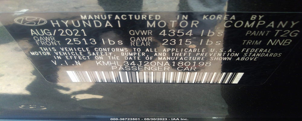 KMHL34J20NA180198 2022 HYUNDAI SONATA photo no. 9
