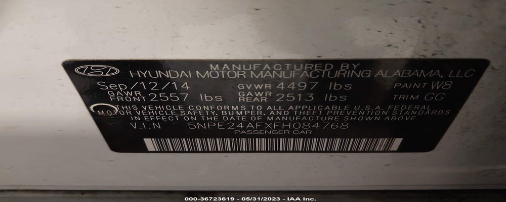 5NPE24AFXFH084768 2015 HYUNDAI SONATA photo no. 9