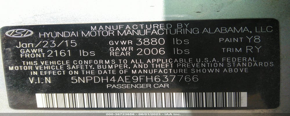 5NPDH4AE9FH637766 2015 HYUNDAI ELANTRA photo no. 9