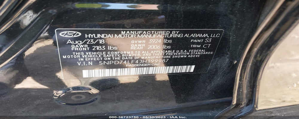 5NPD74LF4JH399987 2018 HYUNDAI ELANTRA photo no. 9