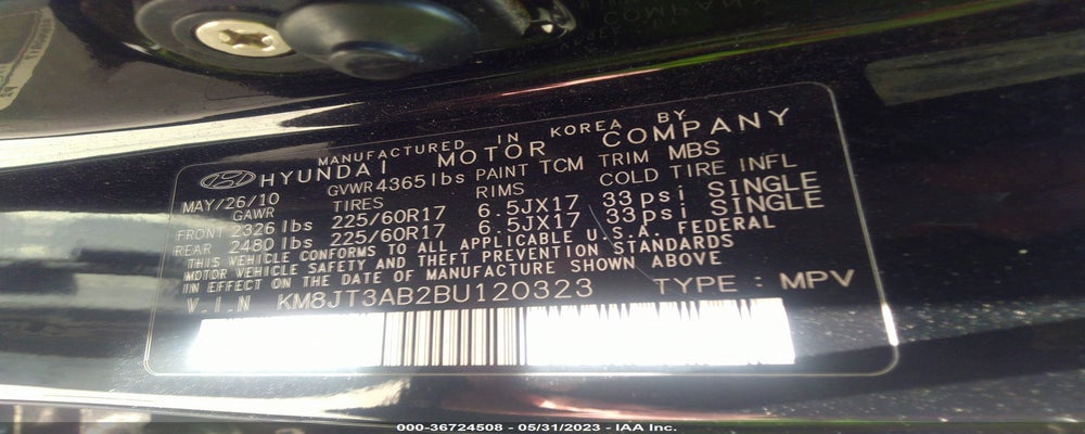 KM8JT3AB2BU120323 2011 HYUNDAI TUCSON photo no. 9