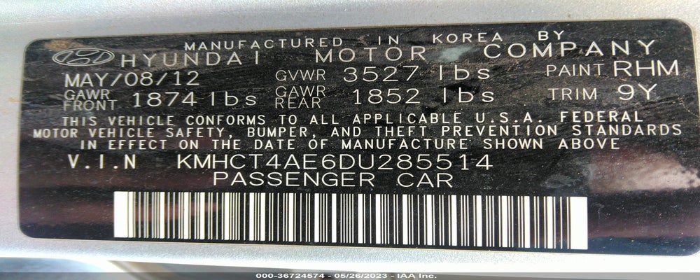 KMHCT4AE6DU285514 2013 HYUNDAI ACCENT photo no. 9